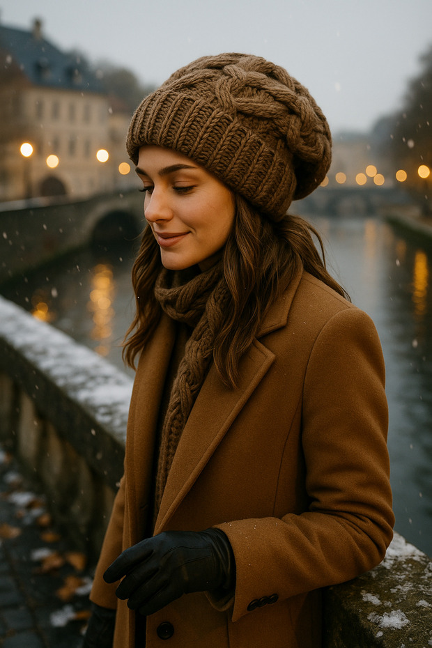 SEPET MODEL ZARİF ÖRGÜ DESENLİ BERE - 3