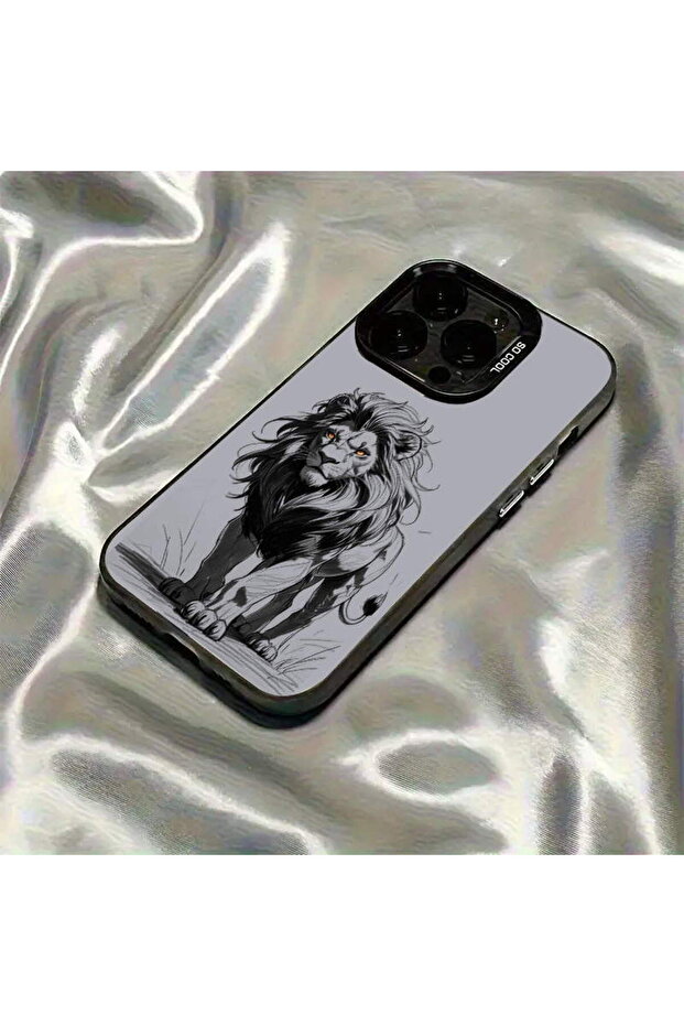 Lion Design Metallic Look Matte Silicone Case Compatible with Samsung Galaxy A56 - 6