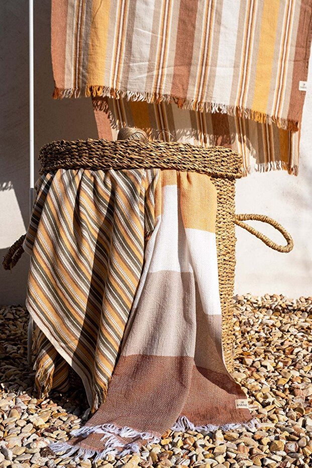Route Blok Striped Peshtemal Cinnamon 90X160
