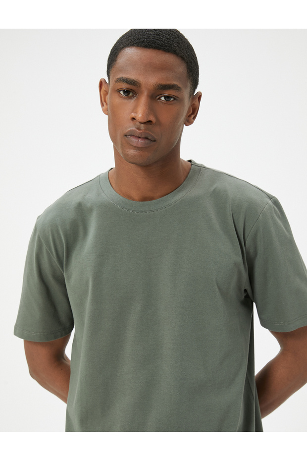 Basic T-Shirt Slim Fit Crew Neck Short Sleeve Cotton