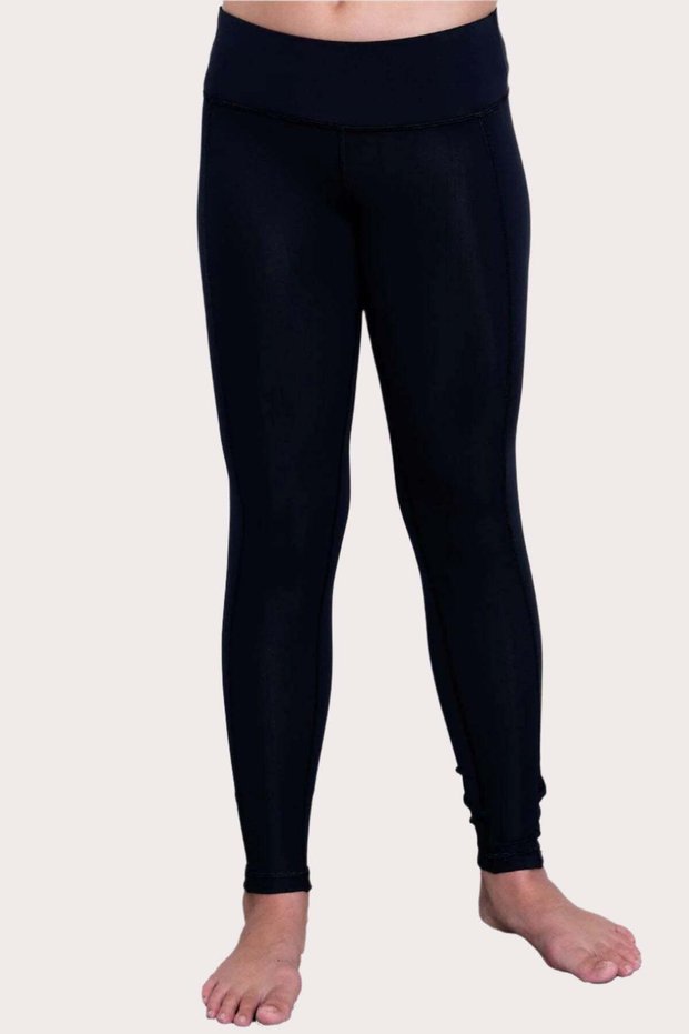Girls Youth Swim Tights Full Length - Black