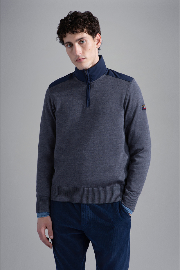 MEN'S ZIPPED PULLOVER C.W. WOOL - 1