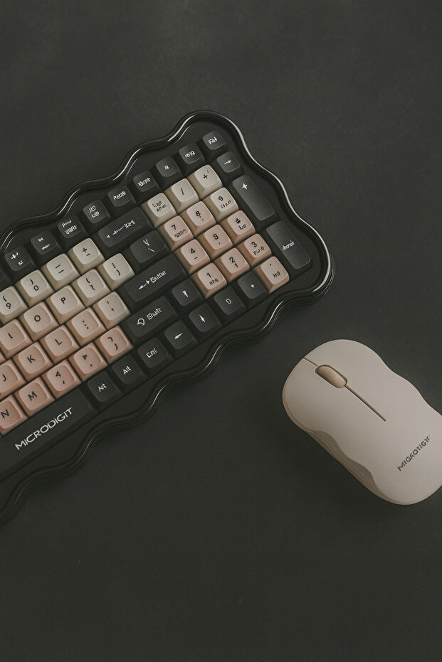 Wireless Keyboard & Mouse Combo with 2.4G + Bluetooth, Stylish Design and Modern Colors - 2