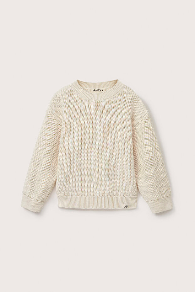 Pamuk Örme Kazak Ekru - 4