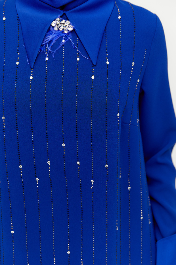 Broşlu Davet Elbise - 6