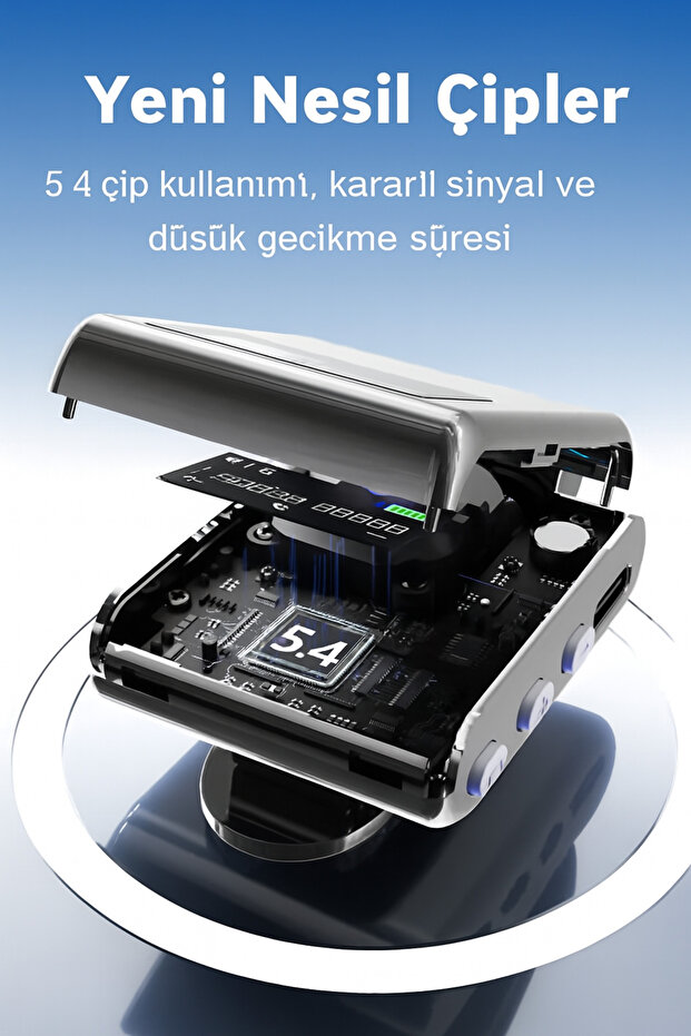 LCD Ekranlı Bluetooth Kulaklık 5.4 Çipli 20 Saat Dinleme Hızlı Şarj Titreşimli Arama Uyarısı - 7