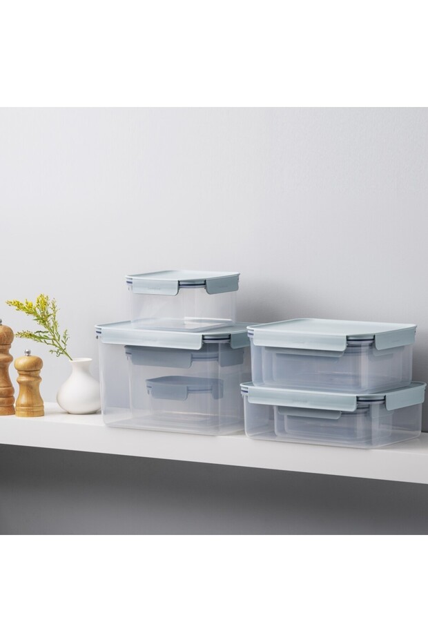 Classic Plus Rectangle Food Container 420ml – Mint, 4-Side Locking, Stackable & Leakproof - 4