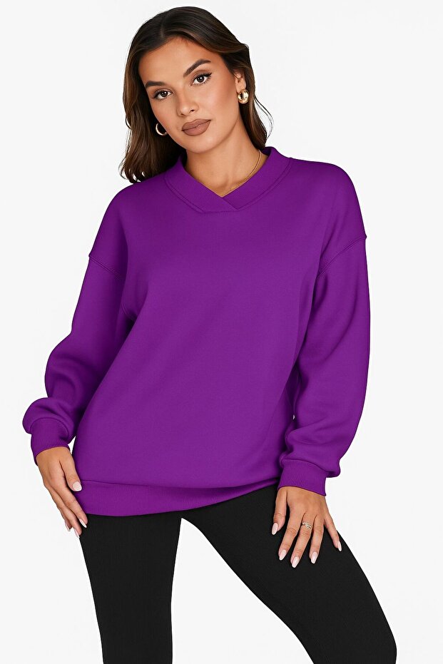 California Printed Unisex V-Neck Sweatshirt