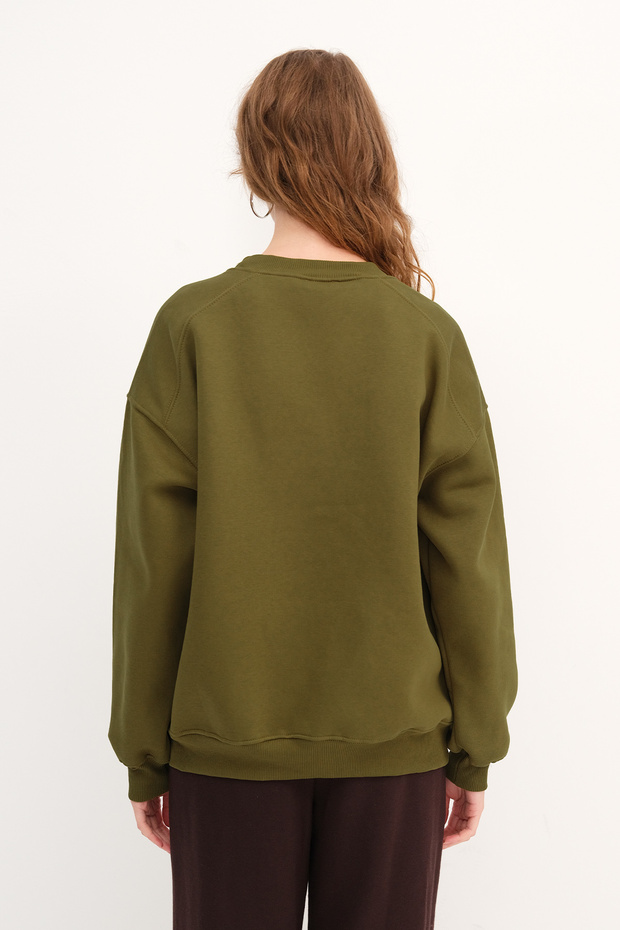 Bisiklet Yaka Şardonlu Basic Sweatshirt S3408-K11 - 5