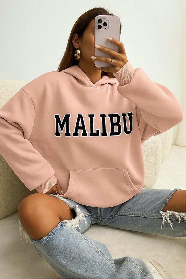 3 Yarn Combed Cotton Malibu Printed Unisex Hooded Sweat