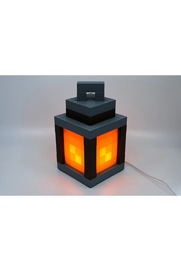 Minecraft temalı Midi turuncu gece lambası -Figür yuvası - 2