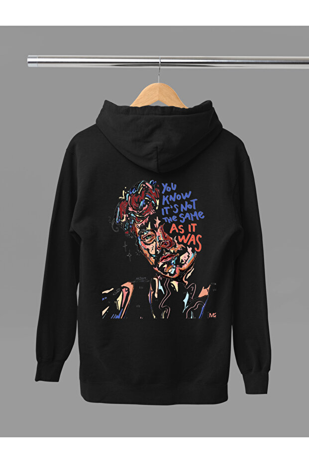 Harry Styles Printed Cotton Long Sleeve Ribbed 3-Ply Hooded Sweatshirt