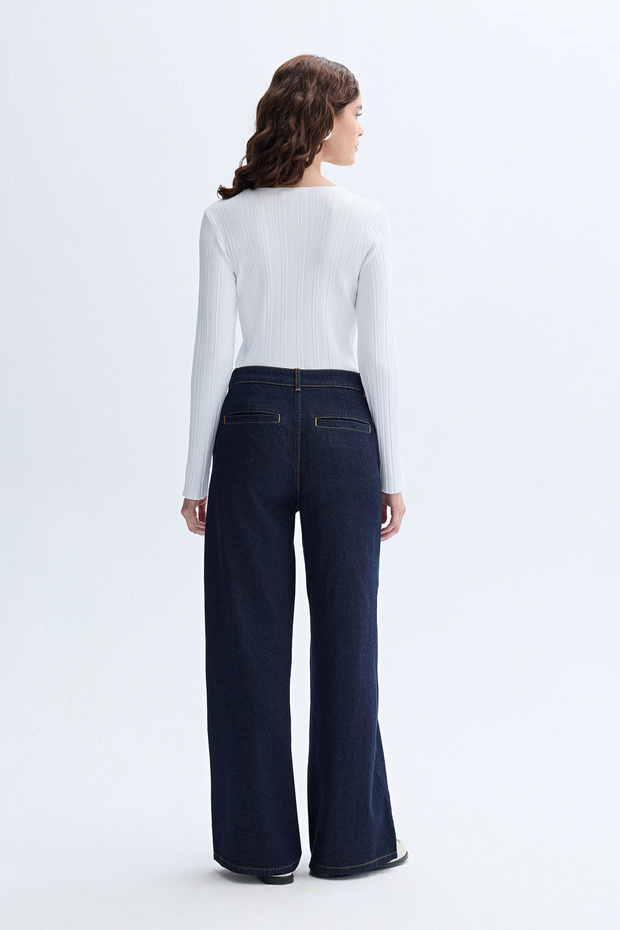 V YAKA FITTED TRİKO KAZAK - 2