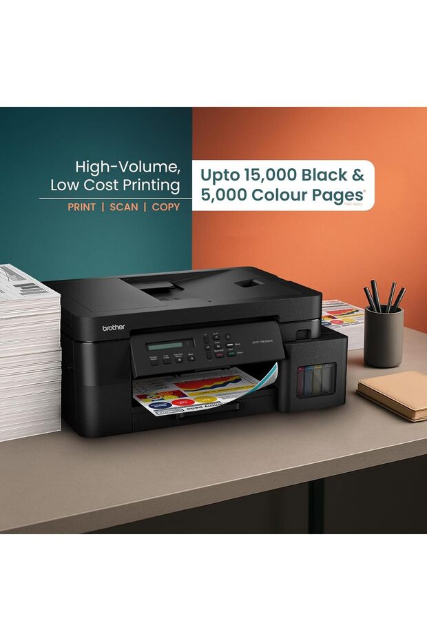 Wireless All In One Ink Tank Printer, DCP-T830DW, Automatic Duplex Print & Scan, ADF - 2