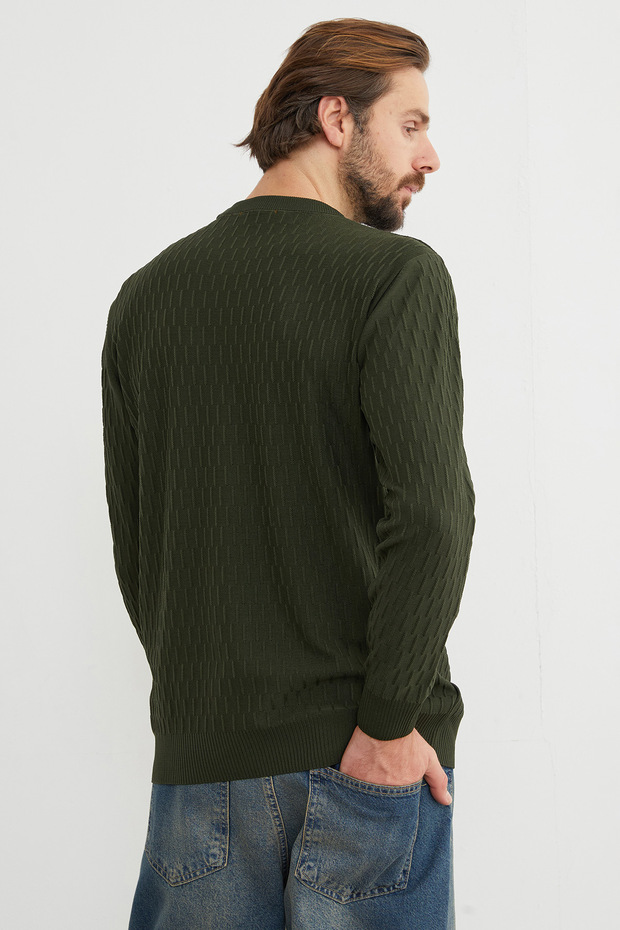 Basic Bisiklet Yaka Triko Kazak - 6