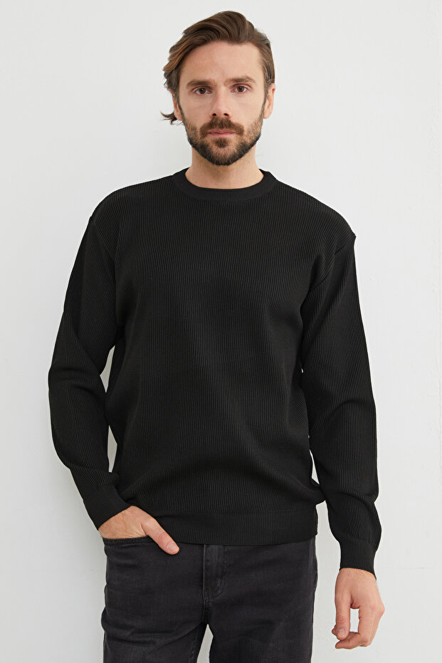 Basic Bisiklet Yaka Triko Kazak - 3