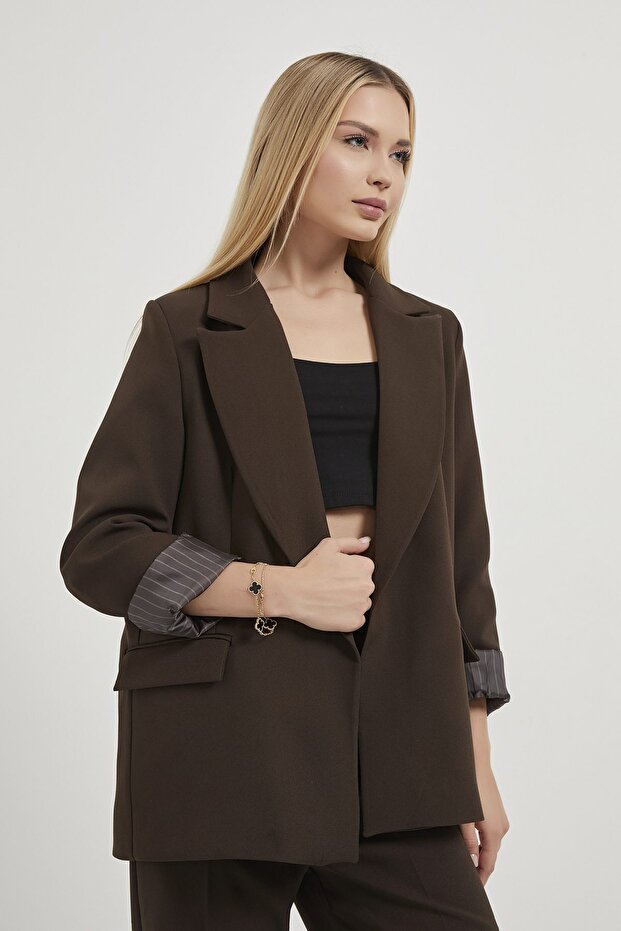 Armalife 7560 Sleeve Folding Detail Blazer Women's Jacket