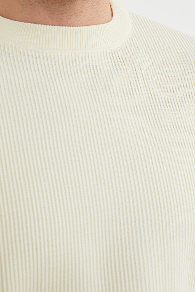 Basic Bisiklet Yaka Triko Kazak - 5