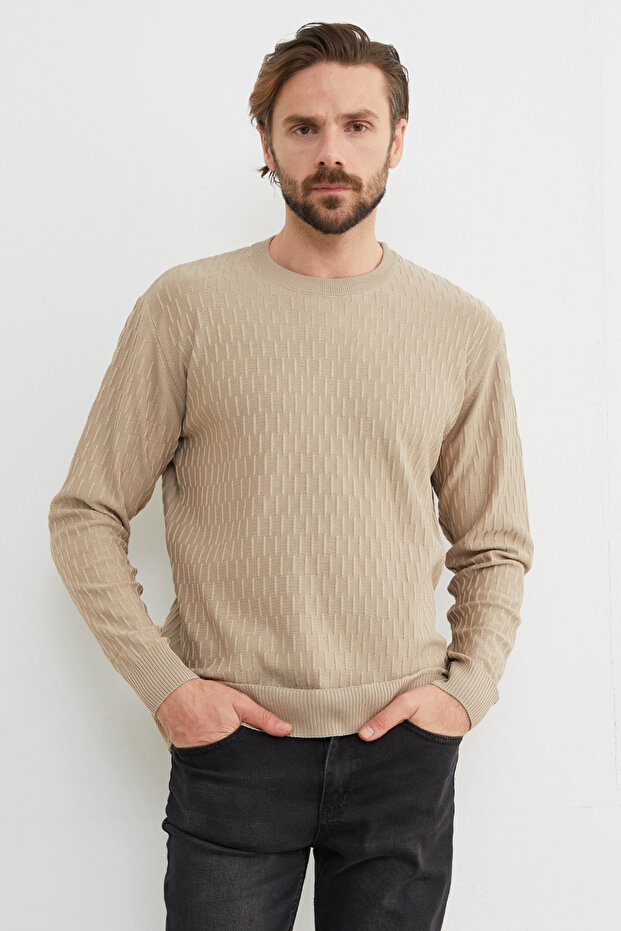 Basic Bisiklet Yaka Triko Kazak - 4