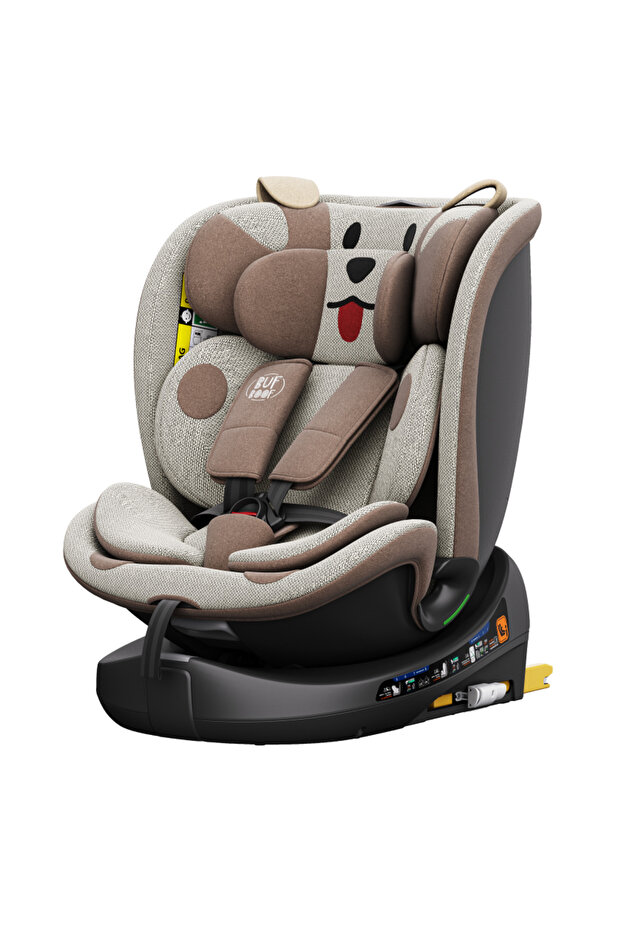 Car Seat B-Joy DELUXE iSIZE BrownDOG Isofix sleeping position 155 degrees rotating 360 degrees - 1