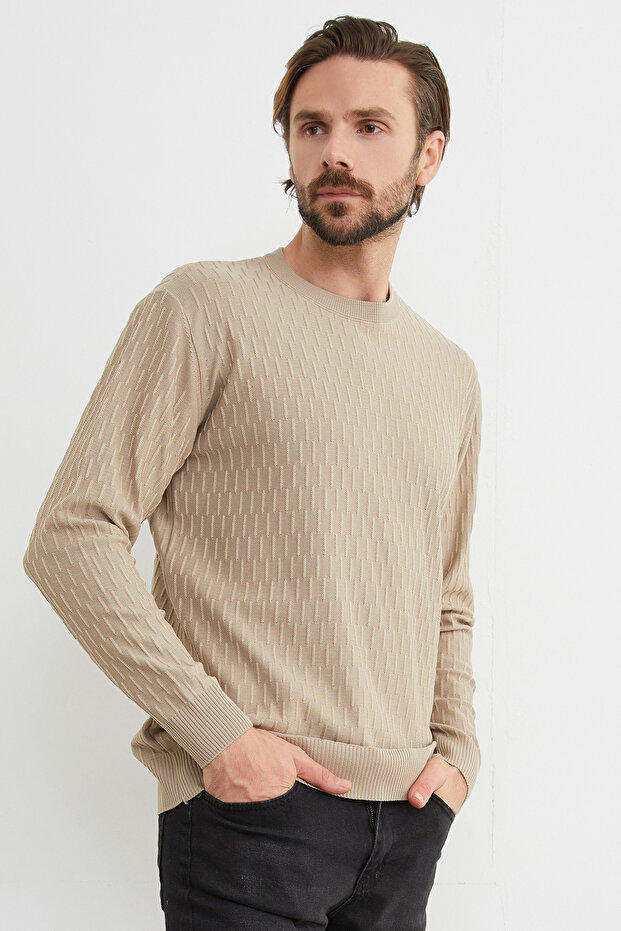 Basic Bisiklet Yaka Triko Kazak - 1