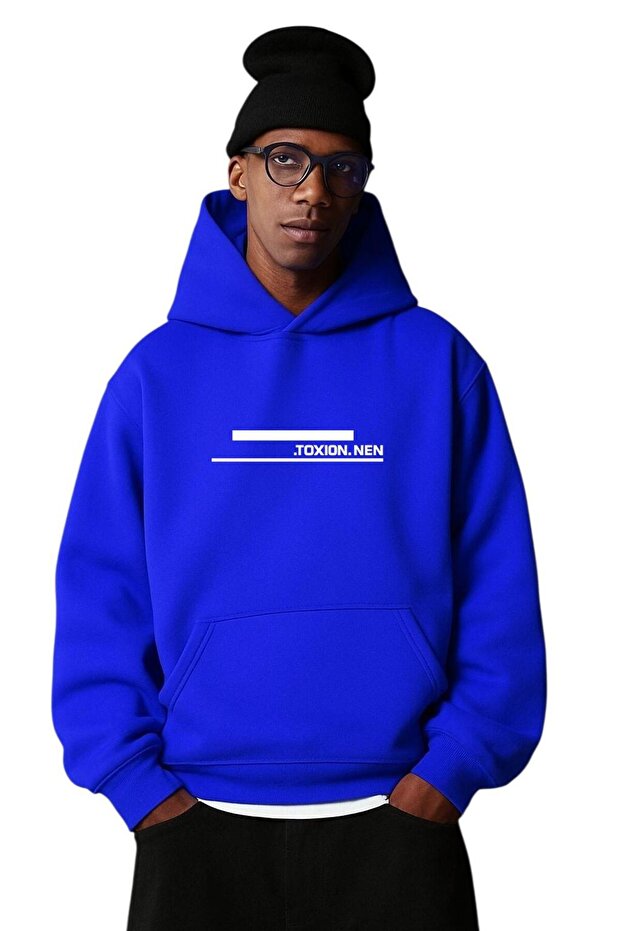 3-Ply Combed Cotton .Toxion.Nen Printed Unisex Hooded Sweatshirt
