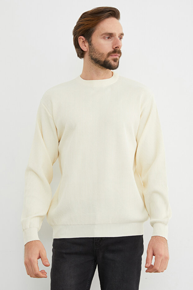 Basic Bisiklet Yaka Triko Kazak - 3