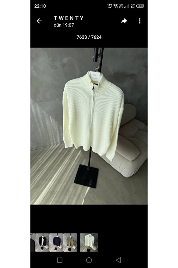 Oversize Erkek Triko Feumarli Ceket - 2