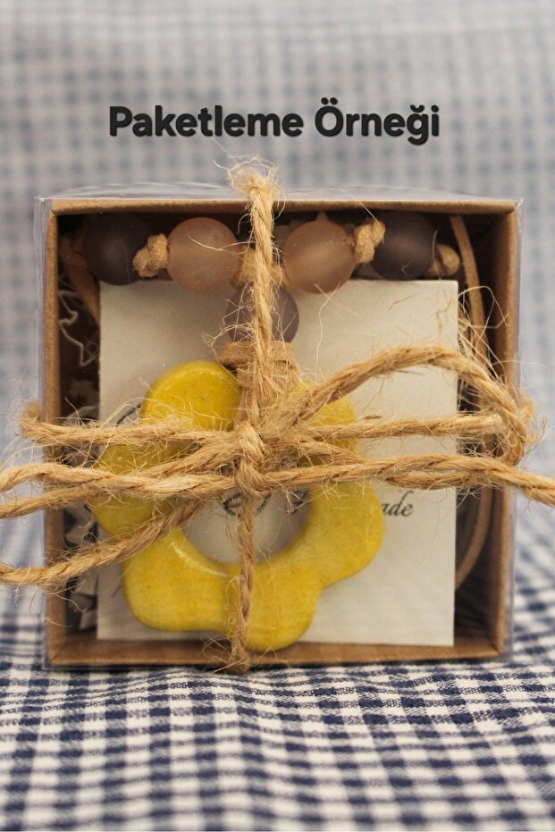 Cerina Ruby El Yapımı Seramik Çiçek Kolye - 5