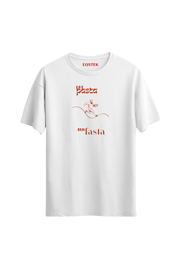 Μπλουζάκι Eat Pasta Run Fasta, Ανδρικό μπλουζάκι, Γυναικείο μπλουζάκι, Unisex μπλουζάκι - 1