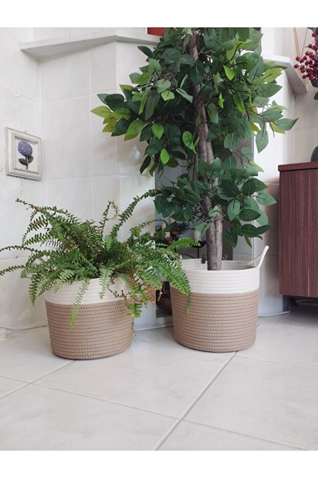2 Pieces Basket Flower Pot Organizer Basket Flower Pot Gift Basket