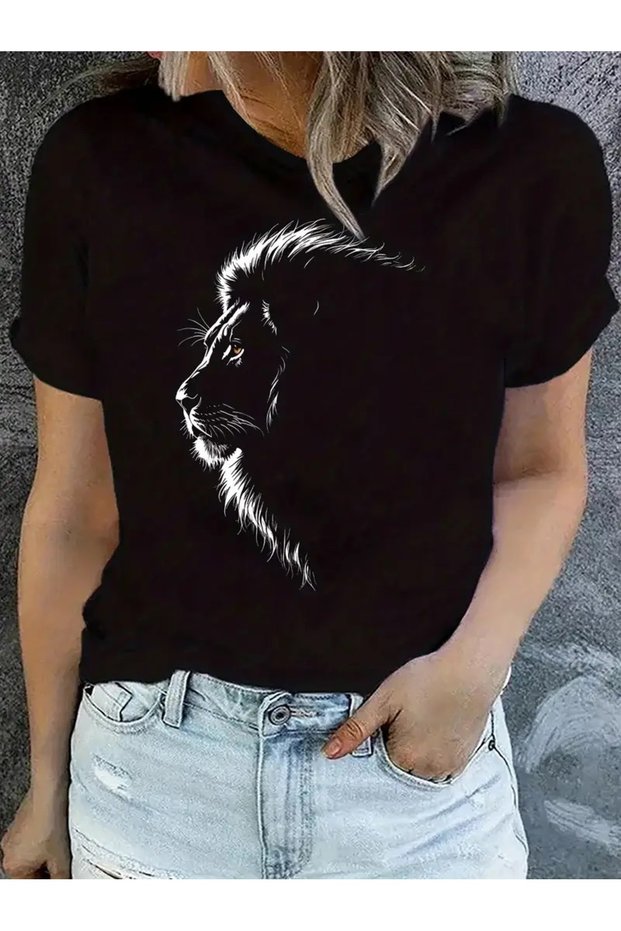 qubo Unisex Oversized Printed Cotton Crew Neck Short Sleeve T-shirt