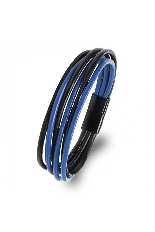 Men's Bracelet | Blue Black Multi-Layered Design | February 14 Valentine's Day Gift