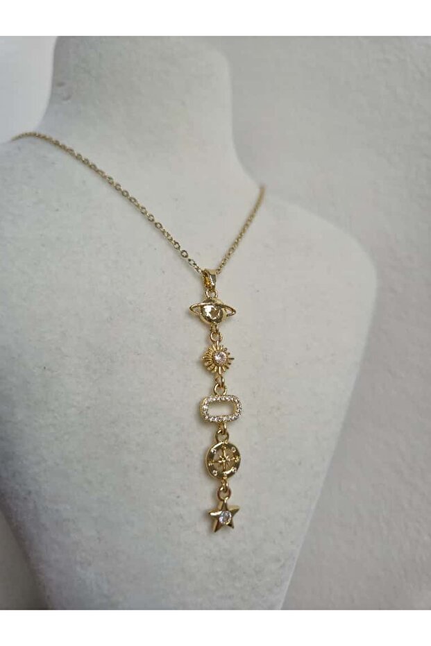 Non-Tarnish Steel Space Y Necklace