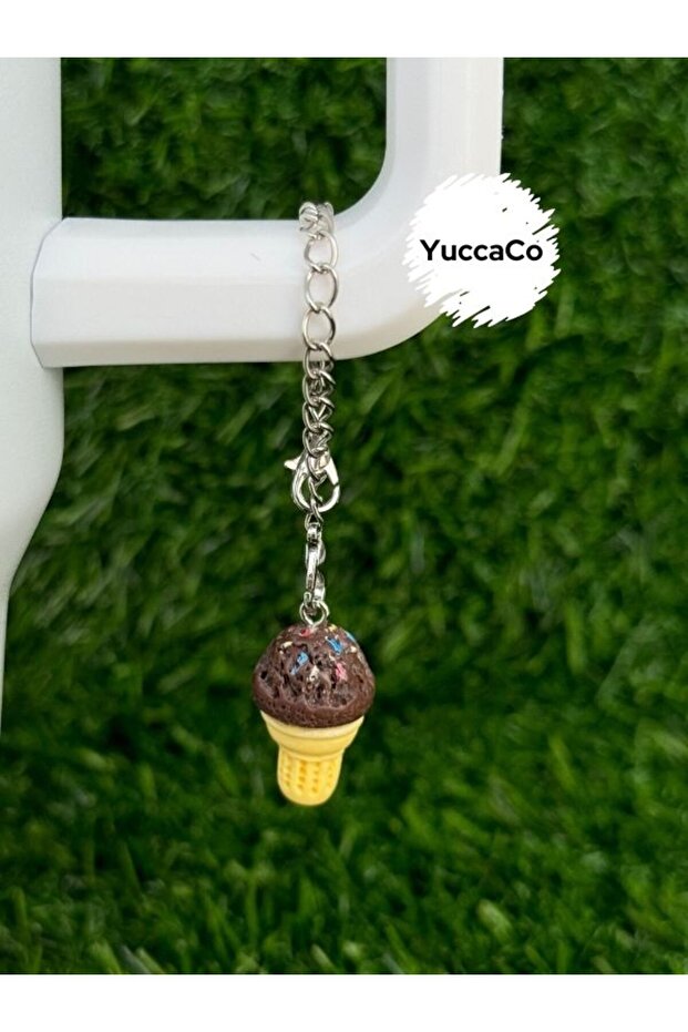 Ice Cream Cone Chocolate Thermos Ornament/Chocolate Ice Cream Thermos Charm in a Cone/Cone Bag Charm