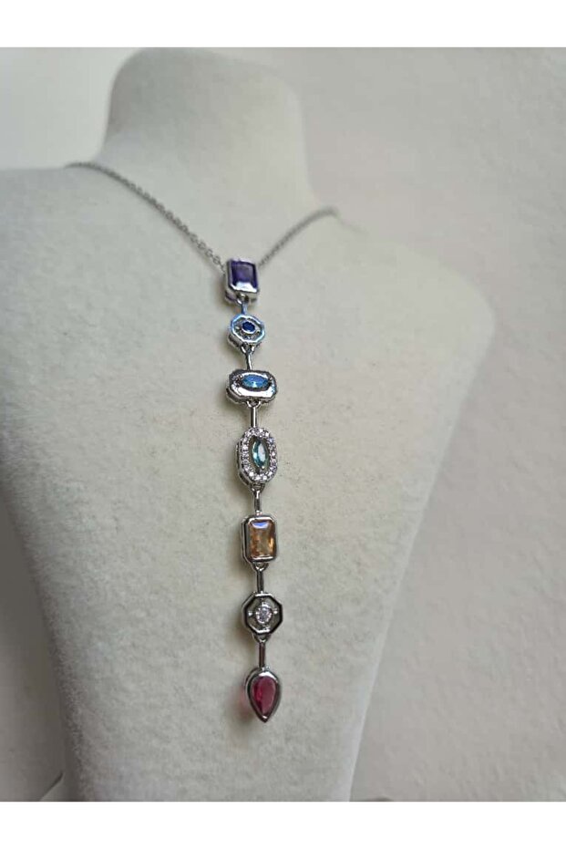Non-Tarnish Steel Stone Y Necklace