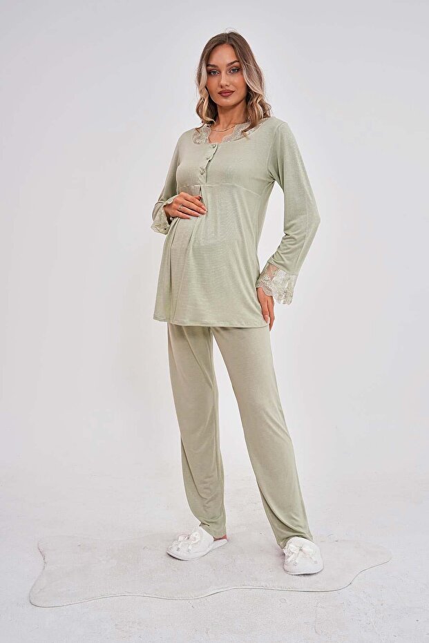 Green Maternity Pyjama Set