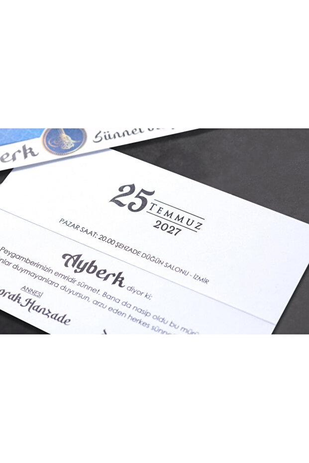 Sünnet Davetiyesi 5024 - 50 Adet - Zarfsız - Baskı Hariç - Tablozadee Özel Tasarım - 4