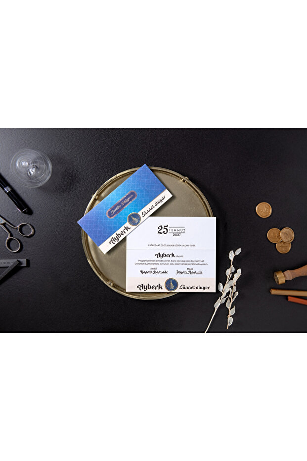 Sünnet Davetiyesi 5024 - 50 Adet - Zarfsız - Baskı Hariç - Tablozadee Özel Tasarım - 1