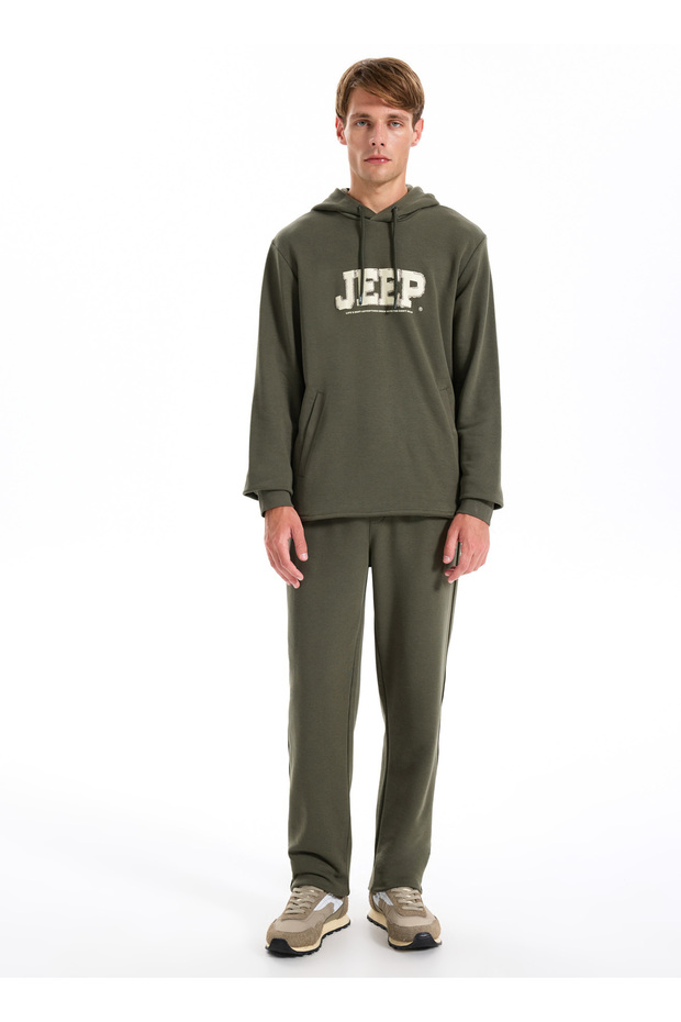 Lastikli Bel Standart Haki Erkek Eşofman Altı J5WM-EA7369 - 2