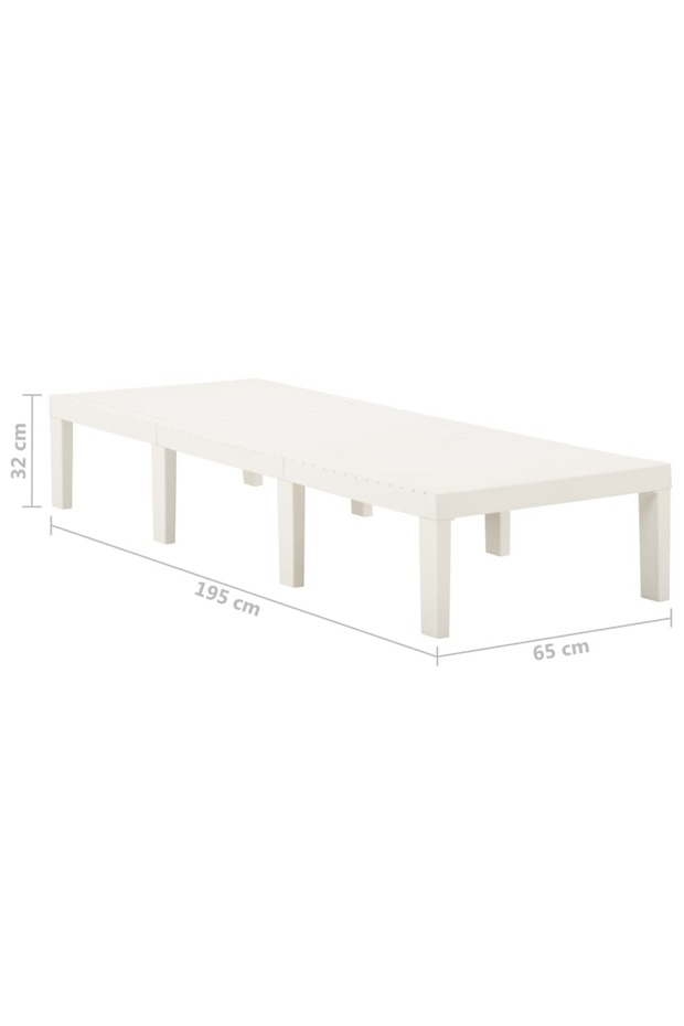 Șezlong, alb, plastic - 2