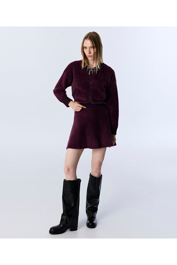 PELÜŞ MİNİ ETEK - 1