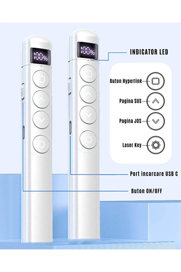Presenter Laser Pointer 200m LEBLOU, Wireless, 2.4 Ghz, Compatibil Windows, Mac OS, Android - 6