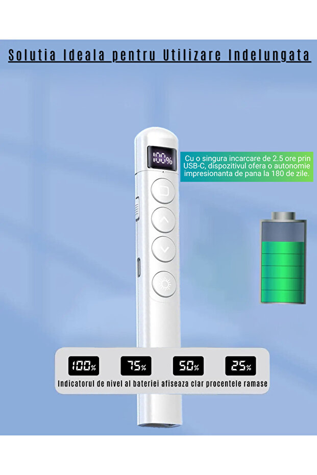Presenter Laser Pointer 200m LEBLOU, Wireless, 2.4 Ghz, Compatibil Windows, Mac OS, Android - 8