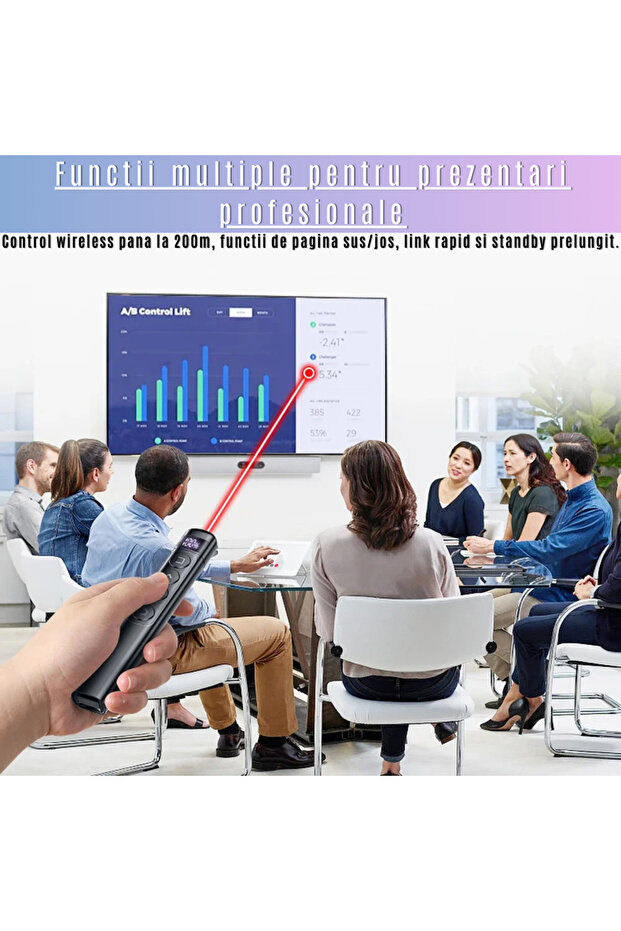 Presenter Laser Pointer 200m LEBLOU, Wireless, 2.4 Ghz, Compatibil Windows, Mac OS, Android - 2