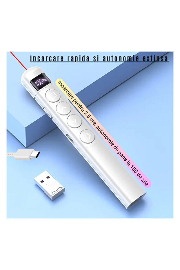 Presenter Laser Pointer 200m LEBLOU, Wireless, 2.4 Ghz, Compatibil Windows, Mac OS, Android - 4