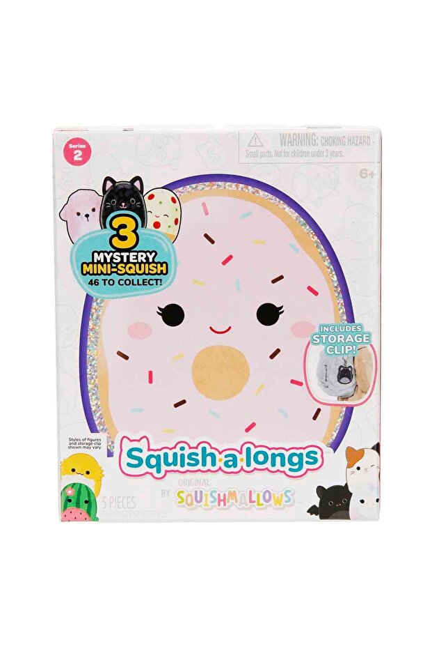 Squishmallows Squish-a-longs Klipsli Çanta Süsü ve 3 Figür + Yüzük S2 - Sürpriz Paket - 7