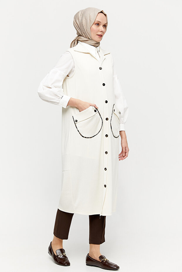 Leopar Biyeli Uzun Yelek - 2