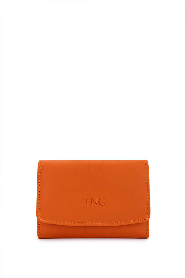 Unisex Genuine Leather Orange Card Holder