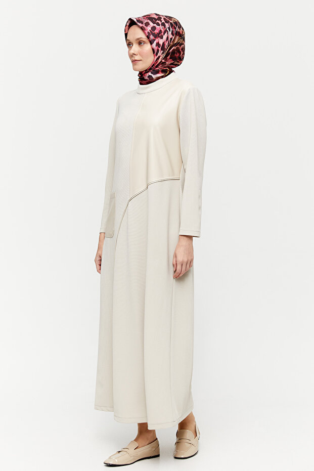 Deri Detaylı Elbise - 4